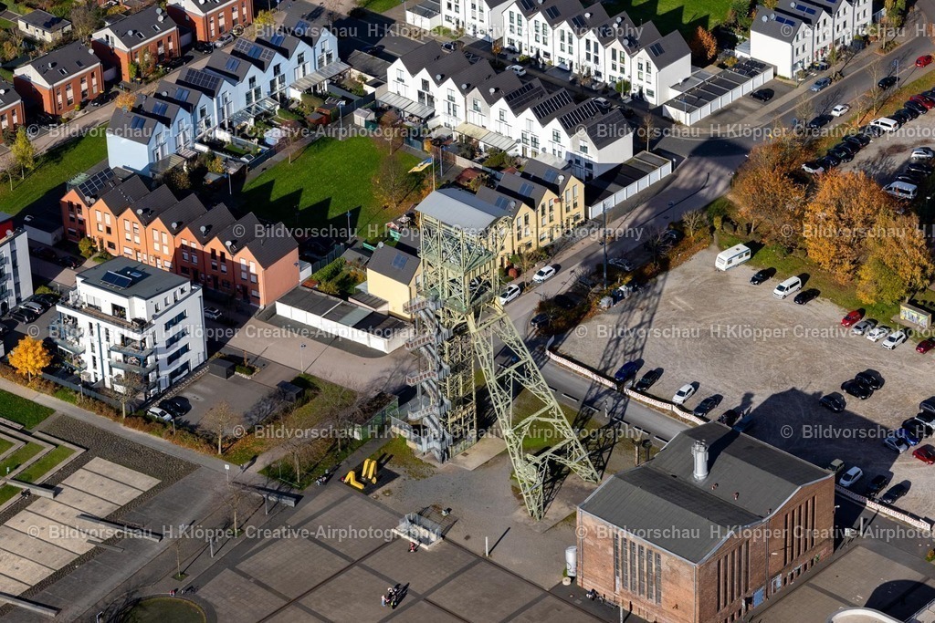 Luftbilder Alsdorf-7411 | Luftbildfotografie Förderanlagen und Bergbau- Schacht- Anlagen am Förderturm der Grube und Zeche " Förderturm Grube Anna " am Annaplatz in Alsdorf im Bundesland Nordrhein-Westfalen, Deutschland - Realisiert mit Pictrs.com