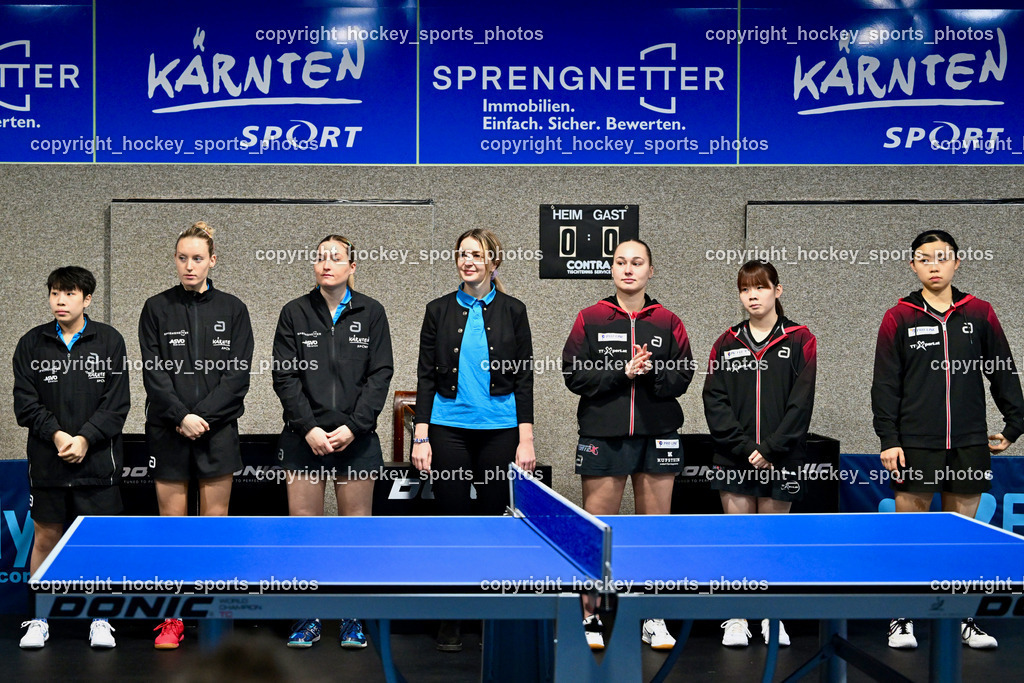 SCO Sprengnetter Bodensdorf vs. SU Sparkasse Kufstein  | Yun-En Tsai, STRAZAR Katarina, PAULIN Lea, Anna Rasse Referee, Olha Ponko, Yui Harada, Chi-Shiuan Chen, SCO Sprengnetter Bodensdorf vs. SU Sparkasse Kufstein , SCO Sprengnetter Bodensdorf vs. SU Sparkasse Kufstein am 08.02.2026 in Bodensdorf (SCO Sportheim), Austria, (Photo by Bernd Stefan)
