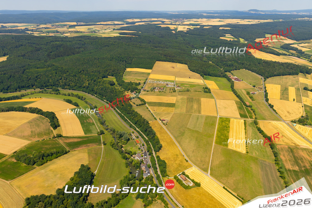 Das Luftbild zeigt : Diebach Hammelburg - Die Luftaufnahme wurde 2023 vom UL-Flugzeug aus erstellt ( keine Drohne ) - Hochauflösende Luftaufnahme - Für grossformatige Ausdrucke geeignet. Die Geschenkidee !Mit Lizenz und Bildrechte bestellbar