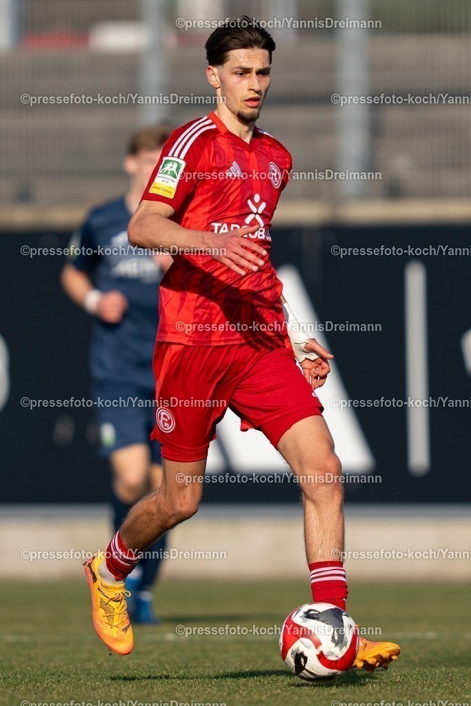 xYDR08032501102 | 08.03.2025, xydrx, Fußball, Fortuna Düsseldorf II (U23) - FC Gütersloh, Regionalliga West, Paul-Janes-Stadion: Luca Majetic (Düsseldorf II #9)