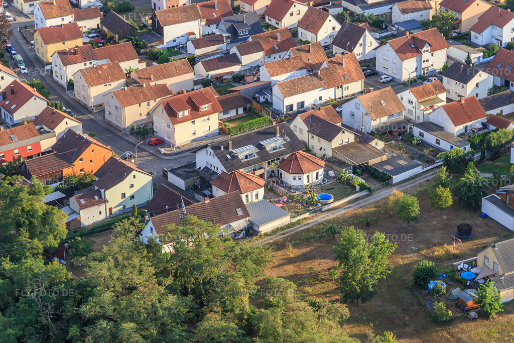 Luftbild: Ortsansicht im Ortsteil Hardtwald in Neupotz im Bundesland Rheinland-Pfalz in Deutschland. Foto: IMG_122277.jpg vom 15.08.2020 durch Werner Riehm/FLY-FOTO.de