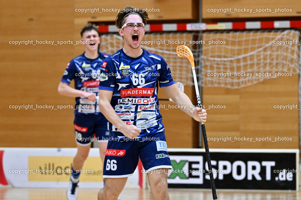 VSV Unihockey vs. SZPK Floorball | #66 Jakob Rainer VSV Unihockey, VSV Unihockey vs. SZPK Floorball, VSV Unihockey vs. SZPK Floorball am 23.11.2024 in Villach (Ballspielhalle St. Martin), Austria, (Photo by Bernd Stefan)