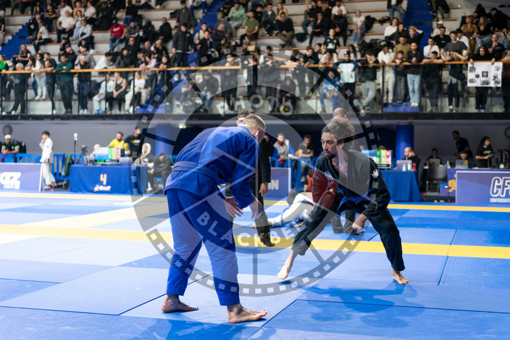 20240121PBB6926 | Fighters compete during the second day of the IBJJF European Championship in Paris, France, on January 21, 2024.