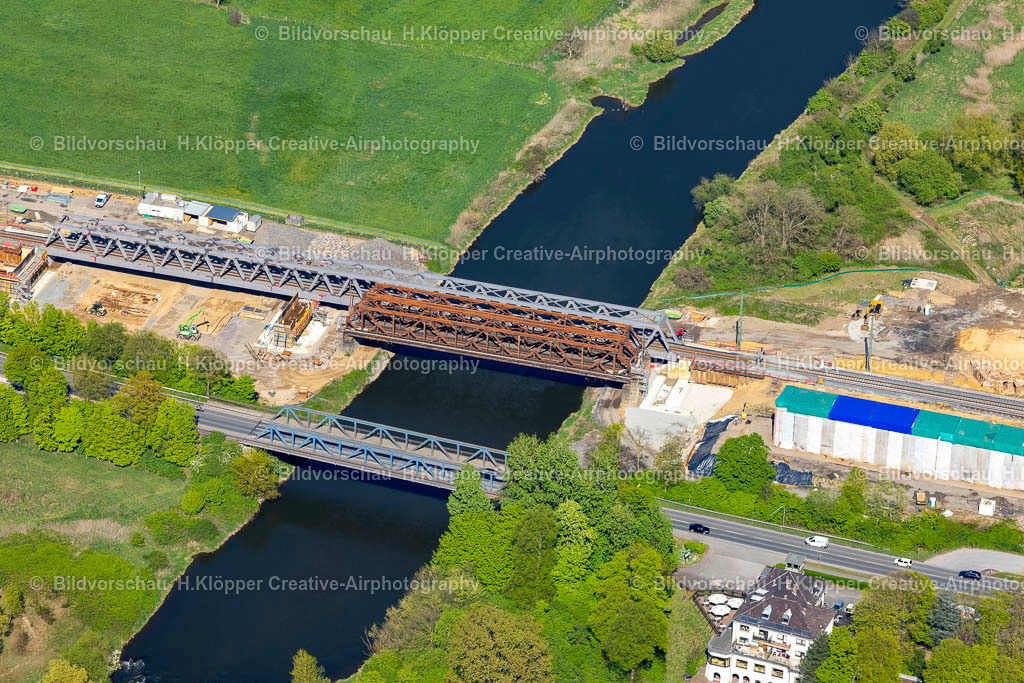 Luftbilder Wesel-0748 | Luftbildfotografie Wesel Fluss - Brückenbauwerk und Eisenbahnbrücke - Realisiert mit Pictrs.com