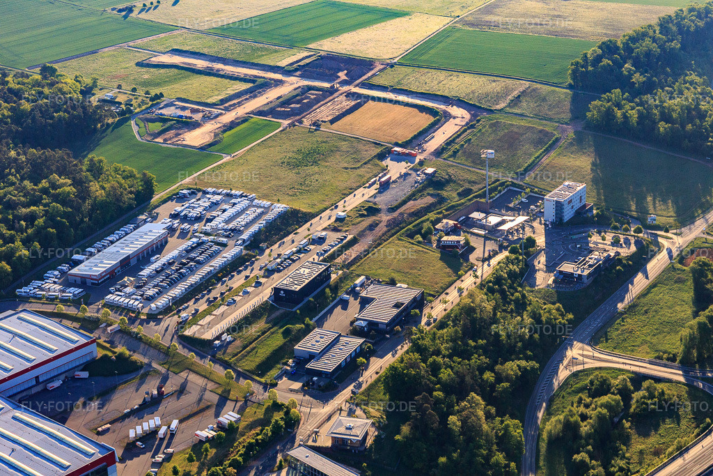 Luftbild: GÜMA Services GmbH - Wertheim im Ortsteil Bettingen in Wertheim im Bundesland Baden-Württemberg in Deutschland. Foto: IMG_146642.jpg vom 11.05.2025 durch Werner Riehm/FLY-FOTO.deWWW.GUEMA-CARAVAN.DE