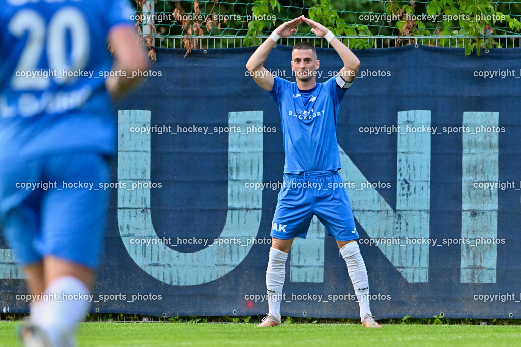 KAC 1909 vs. SAK | Jubel #24 Zoran Vukovic SAK, KAC 1909 vs. SAK, KAC 1909 vs. SAK am 06.09.2024 in Klagenfurt (Sportplatz KAC), Austria, (Photo by Bernd Stefan)