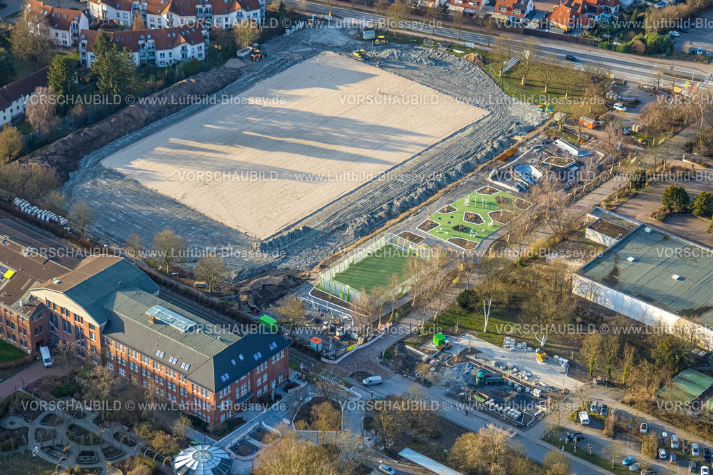 Hamm260204021 | Luftbild, Baustelle Neue Mitte Uentrop Grüne Umweltachse Sportpark und Freizeitpark Werner-Figgen-Weg Ecke Alter Grenzweg, Ostwennemarstraße, Uentrop, Hamm, Ruhrgebiet, Nordrhein-Westfalen, Deutschland