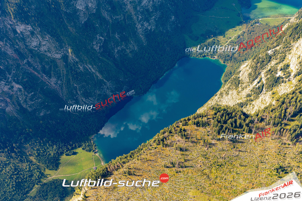 Die Luftbildaufnahme Obersee - Königssee wurde 2020 mittels Flugzeug (keine Drohne) erstellt. Perfekte Schärfe und Druck- Ergebnisse- Garantiert!