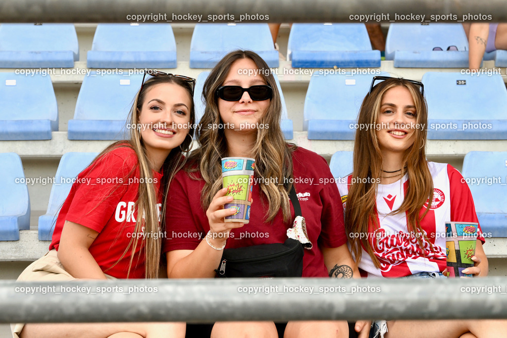 ATUS Velden vs. GAK | Besucher Stadion Lind, GAK Fans, ATUS Velden vs. GAK, ATUS Velden vs. GAK am 26.07.2024 in Villach (Stadion Lind), Austria, (Photo by Bernd Stefan)