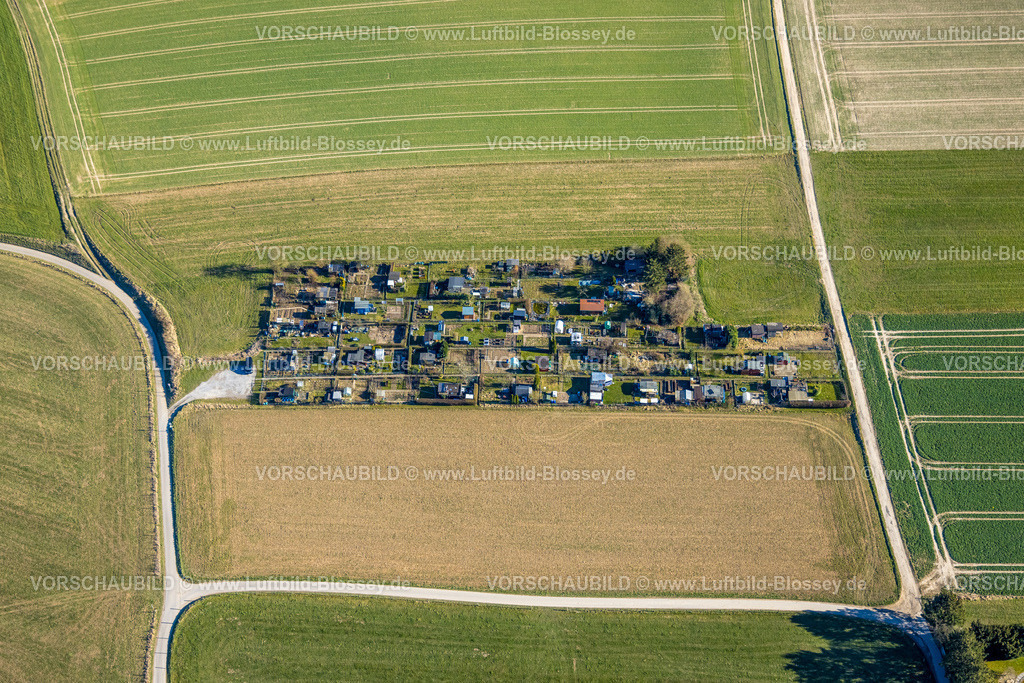 Hagen250302826 | Luftbild, Kleingartenverein Berchum, umgeben von Wiesen und Feldern, Lennetal, Hagen, Ruhrgebiet, Nordrhein-Westfalen, Deutschland