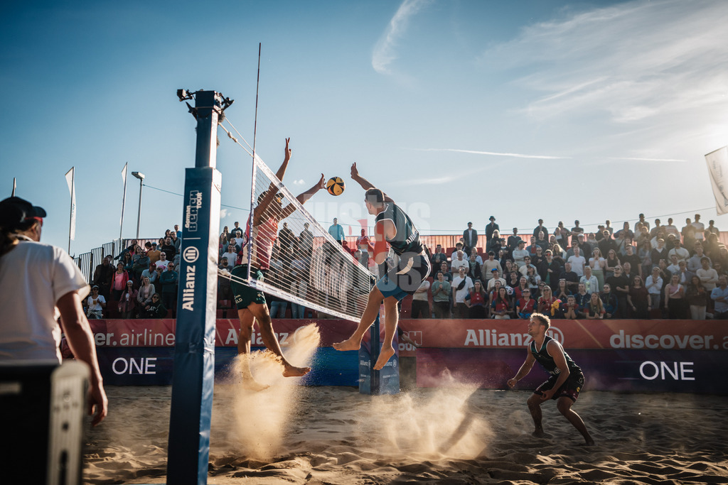 Beachvolleyball | Männer | Allianz German Beach Tour 2025 | Tourstop Düsseldorf | 09.05.2025 | Daniel Kirchner beim Angriff