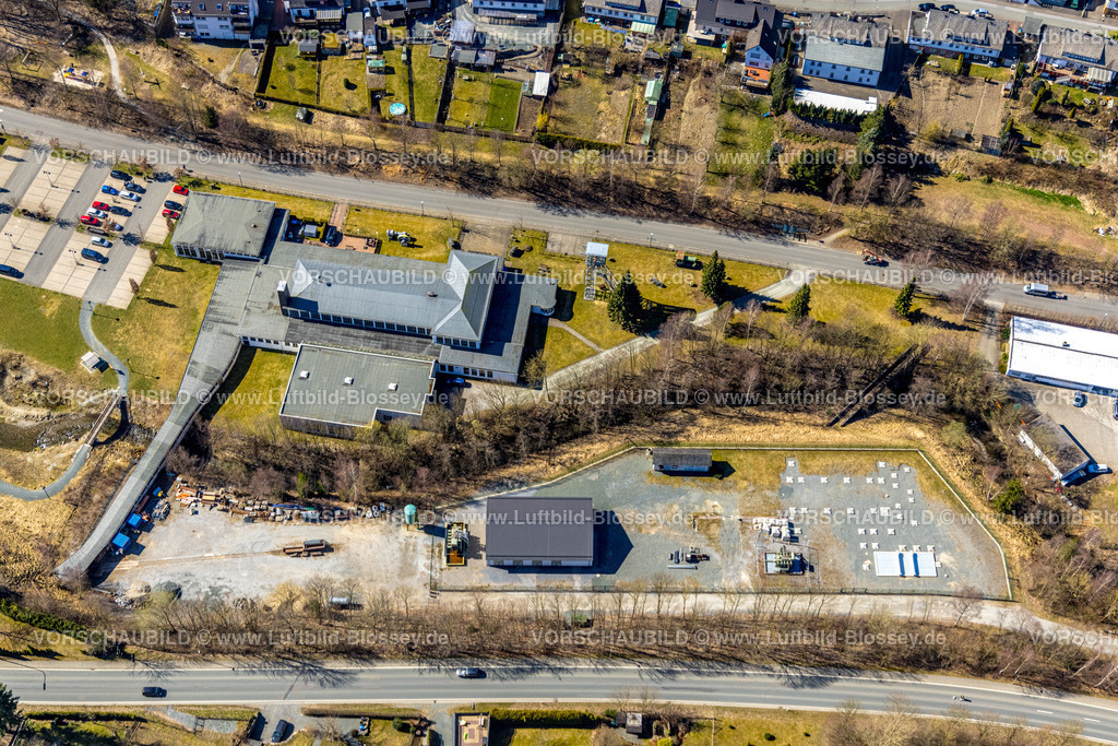 HB-Bestwig220303053 | Luftbild, Sauerländer Besucherbergwerk Ramsbeck, Bergbaumuseum, Ramsbeck, Bestwig, Sauerland, Nordrhein-Westfalen, Deutschland