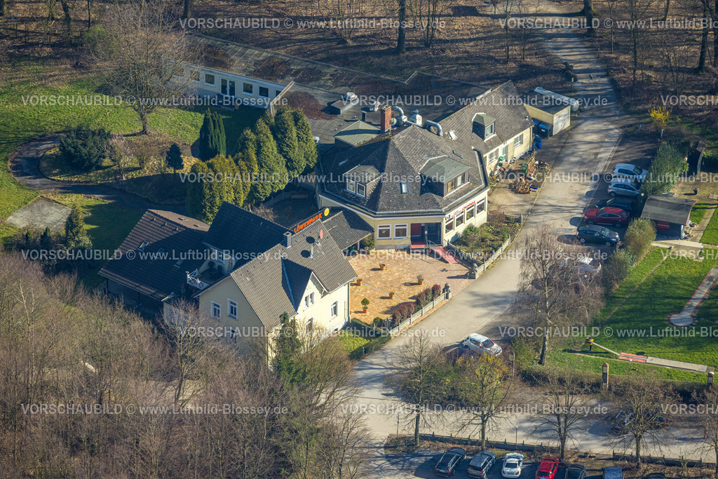 Gelsenkirchen240300196 | Luftbild, China Restaurant Löwenpark und Minigolfanlage, Parkplätze, im Waldgebiet, Buer, Gelsenkirchen, Ruhrgebiet, Nordrhein-Westfalen, Deutschland