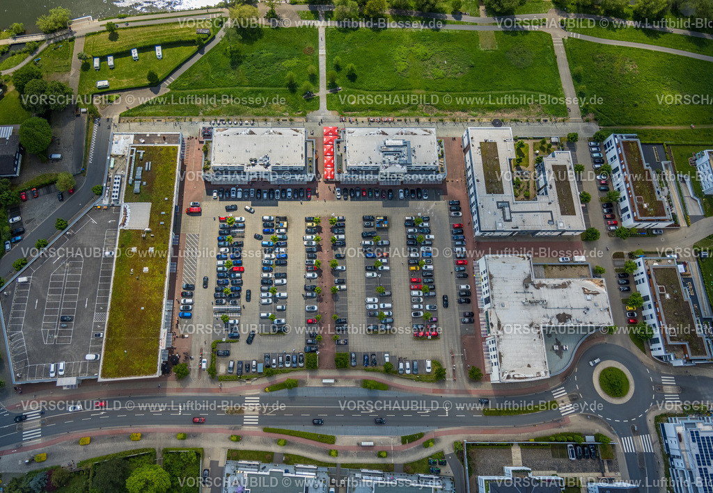Herdecke230502673 | Luftbild, Parkplatz Quartier Ruhr-Aue, Herdecke, Ruhrgebiet, Nordrhein-Westfalen, Deutschland