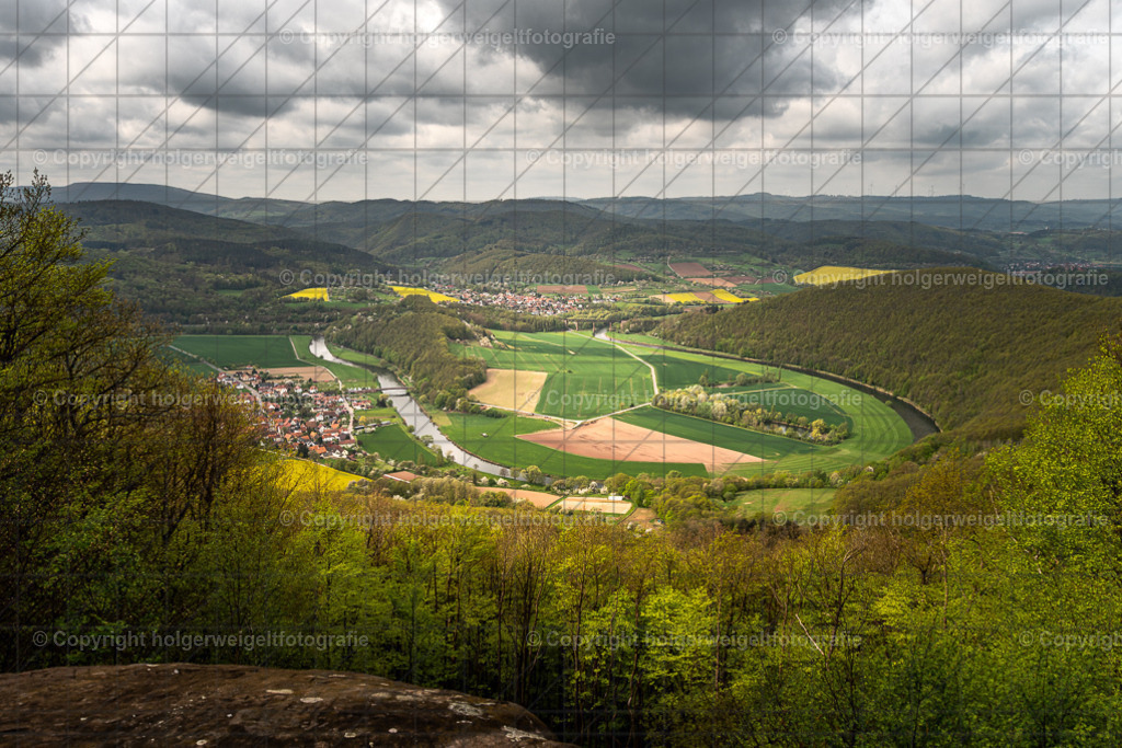 Werraschleife mit Lindewerra | Blick von der Teufelskanzel - Realisiert mit Pictrs.com
