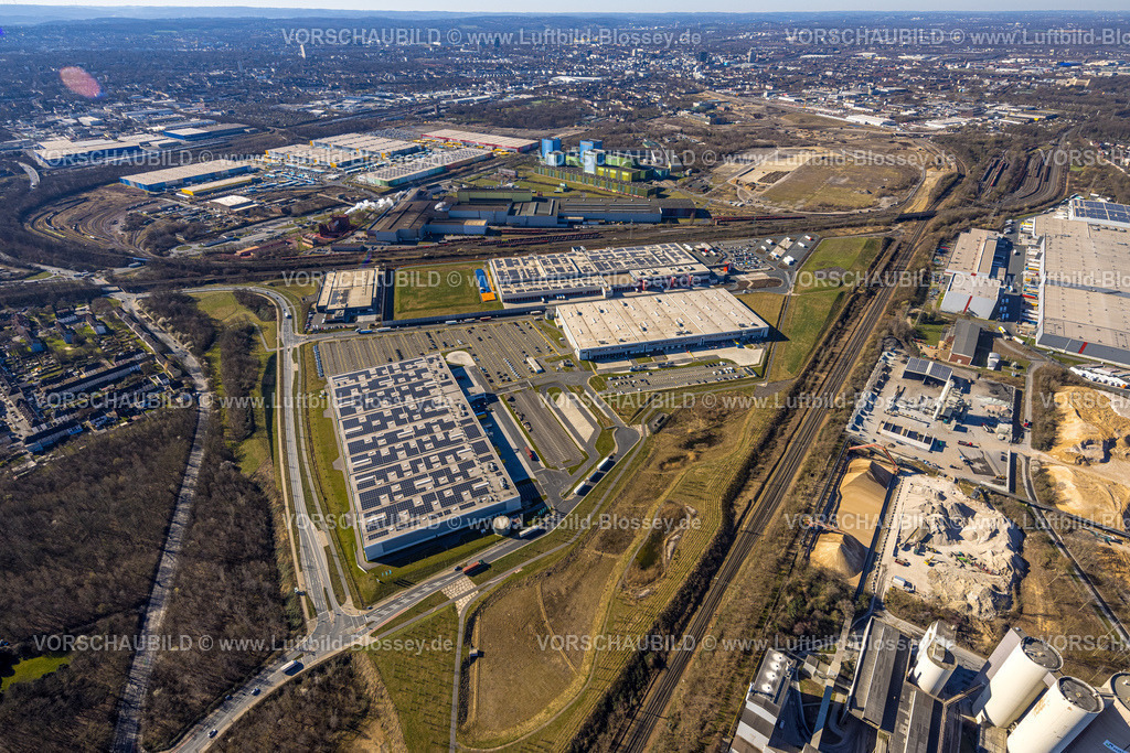 Dortmund250300080 | Luftbild, Logistik Zentrum mit Blick auf Dortmund, Westfalenhütte Gewerbegebiet, Hoesch Areal, Borsigplatz, Dortmund, Ruhrgebiet, Nordrhein-Westfalen, Deutschland