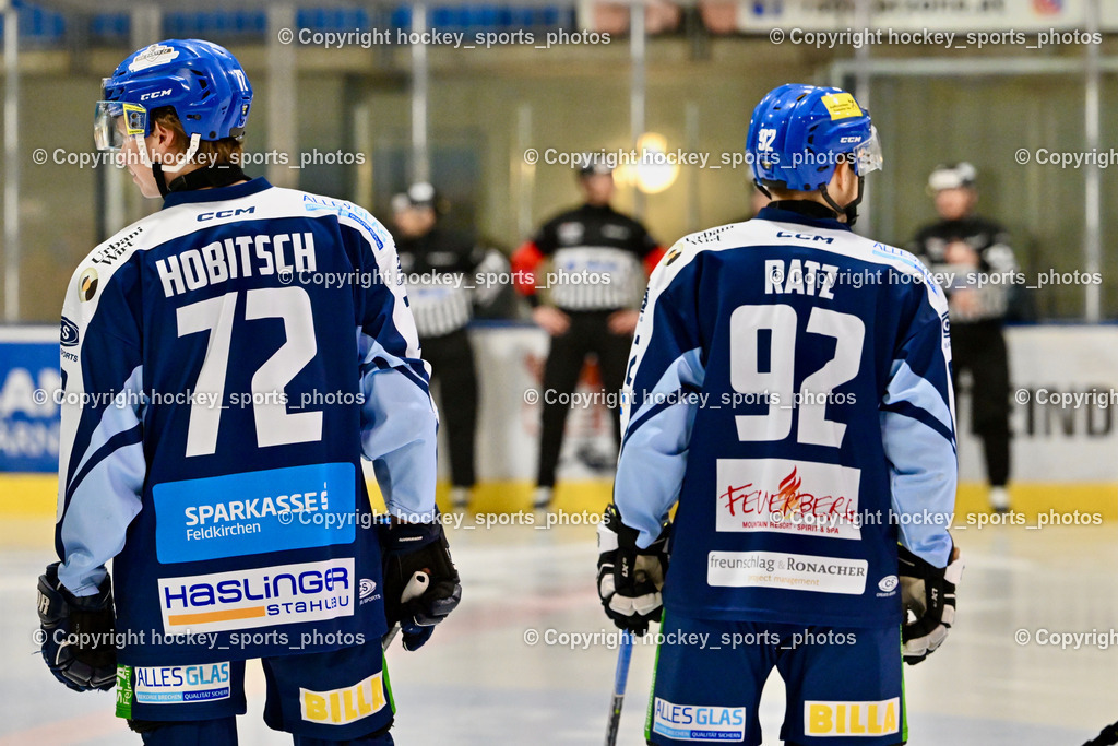 ESC SOCCERZONE STEINDORF vs. 1. EHC ALTHOFEN | #72 Hobitsch Samuel ESC Steindorf, #92 Ratz Patrick ESC Steindorf, ESC SOCCERZONE STEINDORF vs. 1. EHC ALTHOFEN, ESC SOCCERZONE STEINDORF vs. 1. EHC ALTHOFEN am 28.02.2025 in Steindorf (Ossiachersee Halle), Austria, (Photo by Bernd Stefan)
