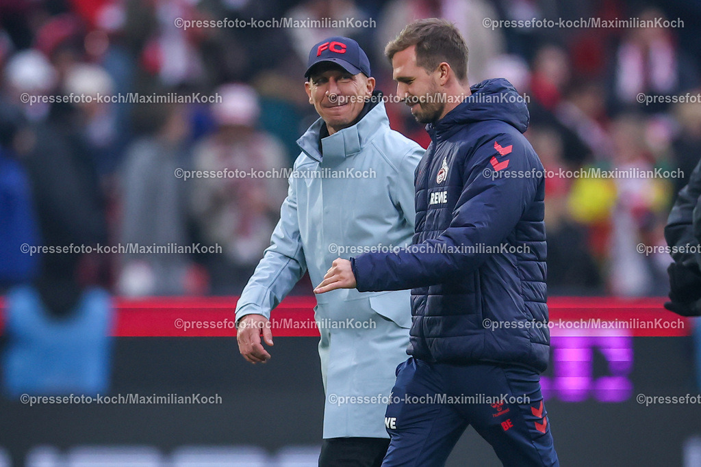 Koe09112402251 | 09.11.2024, 1. FC Köln - SpVgg Greuther Fürth, 2. Fußball Bundesliga, RheinEnergieSTADION, Saison 2024 2025: Trainer Gerhard Struber (Cheftrainer 1.FC Köln) zusammen mit Bernd Eibler (Co-Trainer 1.FC Köln)DFB regulations prohibit any use of photographs as image sequences and or quasi-video.