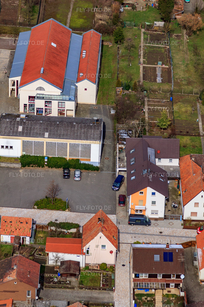 Luftbild: Mundohalle Raiffeisenstr in Minfeld im Bundesland Rheinland-Pfalz in Deutschland. Foto: IMG_56028.jpg vom 17.03.2013 durch Werner Riehm/FLY-FOTO.de