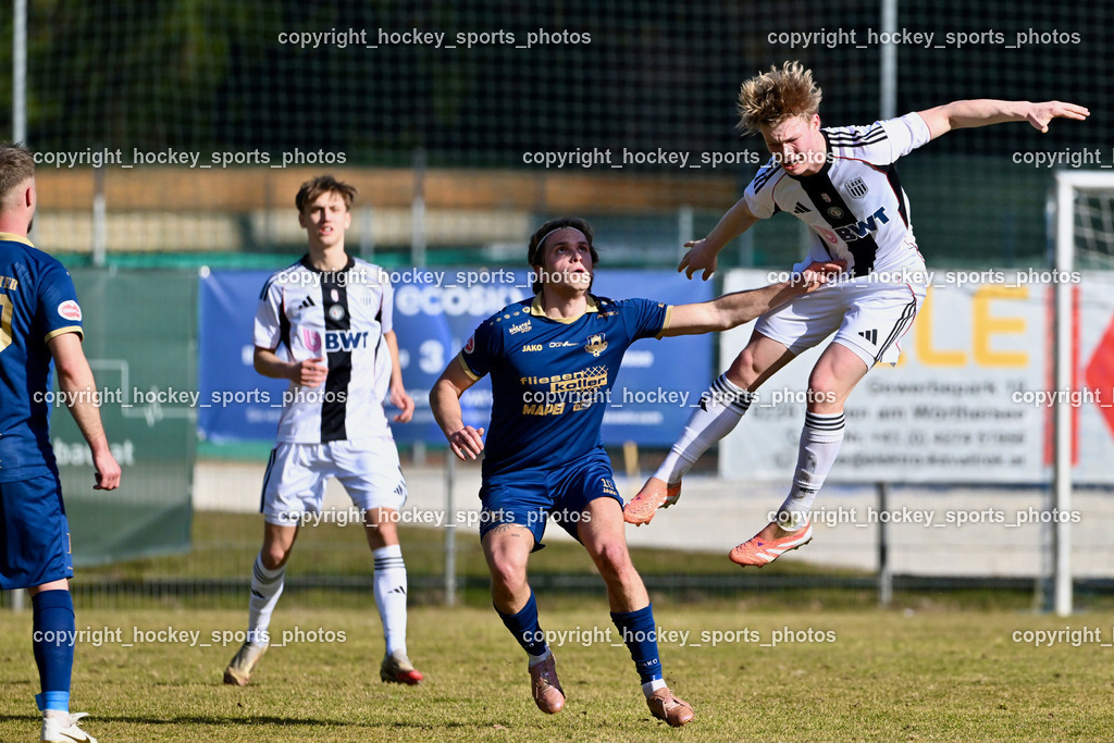 ATUS Velden vs. SPG LASK Amateure OÖ | #14 Jonas Ilk LASK Amateure, #10 Lukas Lausegger ATUS Velden, ATUS Velden vs. SPG LASK Amateure OÖ, ATUS Velden vs. SPG LASK Amateure OÖ am 07.03.2026 in Velden (Wald Arena Velden), Austria, (Photo by Bernd Stefan)