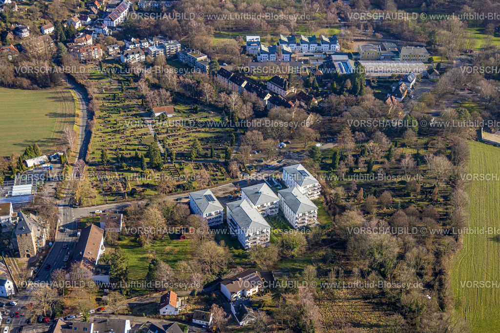 Dortmund240101277 | Luftbild, Neubau Wohnhäuser am evang.  Friedhof, Wellinghofen, Dortmund, Ruhrgebiet, Nordrhein-Westfalen, Deutschland