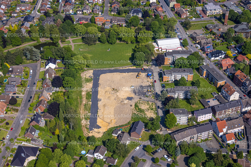 Hamm220504939 | Luftbild, Baustelle am Hallohpark, ehemaliges Gelände der Albert-Schweitzer-Hauptschule, Oswaldstraße, Bockum-Hövel, Hamm, Ruhrgebiet, Nordrhein-Westfalen, Deutschland