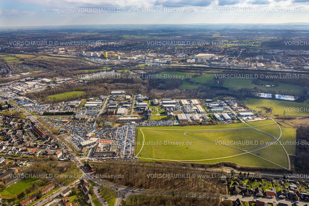 Hamm230215281 | Luftbild, Potthoff Autohaus, Autohandel, Gewerbegebiet An den Fördertürmen, Bockum-Hövel, Hamm, Ruhrgebiet, Nordrhein-Westfalen, Deutschland
