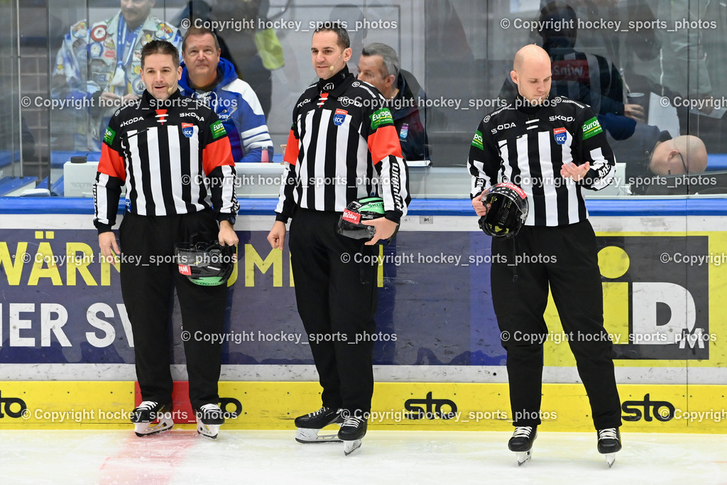 EC IDM Wärmepumpen VSV vs. Hydro Fehervar AV19  | Piragic Trpimir Referee, Nagy Attila Referee, Bedenke Sebastian Referee, EC IDM Wärmepumpen VSV vs. Hydro Fehervar AV19 , EC IDM Wärmepumpen VSV vs. Hydro Fehervar AV19  am 01.01.2025 in Villach (Stadthalle Villach), Austria, (Photo by Bernd Stefan)
