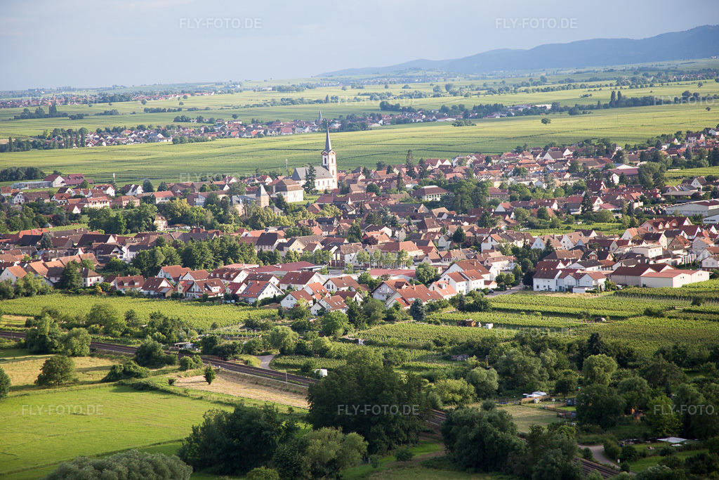 Luftbild: Ortsteil Eckel in Edesheim im Bundesland Rheinland-Pfalz in Deutschland. Foto: IMG_090128.jpg vom 26.06.2016 durch Werner Riehm/FLY-FOTO.de