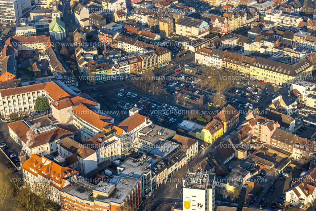 Hamm250200710Mitte | Luftbild, Parkplatz Santa-Monica-Platz, Parkplätze Königstraße mit Wohnhäusern und Geschäftshäusern, Haus Vorschulze Veranstaltungsstätte, Mitte, Hammer Meile, Hotel Stadt Hamm, Pirats Club, Hamm, Ruhrgebiet, Nordrhein-Westfalen, Deutschland