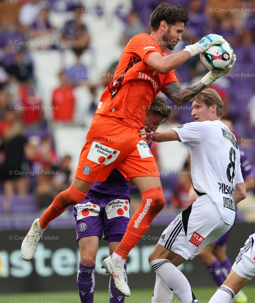 A_LUI_100825_13 | SPORT,FUSSBALL,ADMIRAL BUNDESLIGA FK AUSTRIA WIEN-RZ PELLETS WAC 10.08.2025 IM BILD:SAMUEL SAHIN RADINGER ( AUSTRIA WIEN) UND SIMON PIESINGER (WAC) FOTO:FOTOLUI/MW  