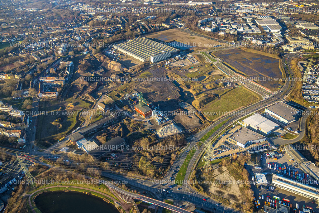 Essen230201737 | Luftbild, Baugebiet Neubau Stadtquartier Essen 51, ehem. Zeche Vereinigte Helene-Amalie, Neubau Nordtangente, Nordviertel, Essen, Ruhrgebiet, Nordrhein-Westfalen, Deutschland