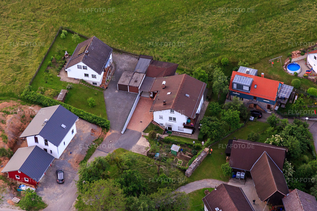 Luftbild: Brombacher Straße im Ortsteil Brombach in Eberbach im Bundesland Baden-Württemberg in Deutschland. Foto: IMG_089460.jpg vom 10.06.2016 durch Werner Riehm/FLY-FOTO.de