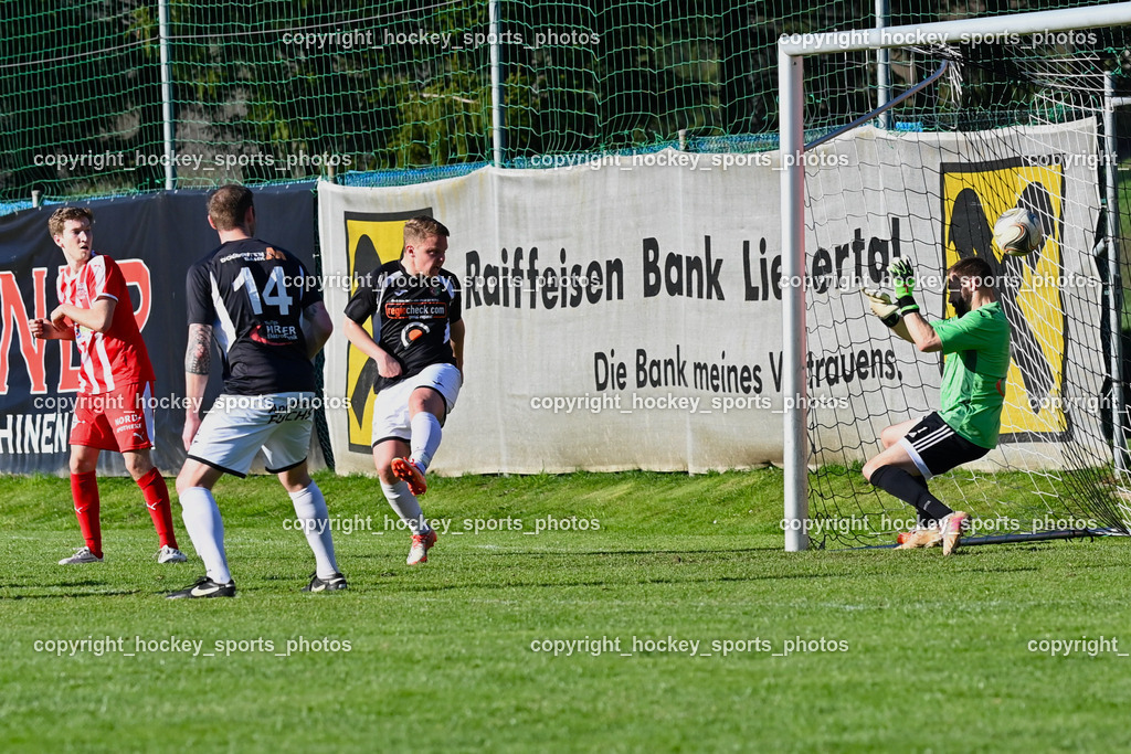 FC Gmünd vs. FC KAC 1909 22.4.2023 | #1 Christoph Pirker, #6 Christoph Gigler, #14 Philipp Platzer, Tor FC KAC 1909
