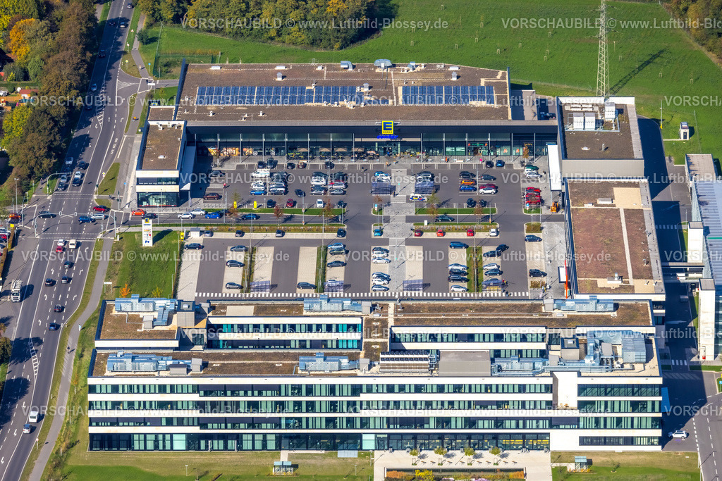 Moers221003913 | Luftbild, Edeka Rhein-Ruhr Zentrale Neubau, Edekaplatz, Rheinkamp-Utfort, Moers, Ruhrgebiet, Nordrhein-Westfalen, Deutschland