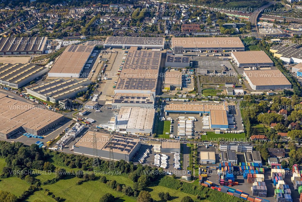 Duisburg241003650 | Luftbild, logport I (Eins) Rheinhausen, duisport mit D3T Duisburg Trimodal Terminal, DIT Duisburg Intermodal Terminal und Automobil-Logistik am Fluss Rhein, Friemersheim, Duisburg, Ruhrgebiet, Nordrhein-Westfalen, Deutschland