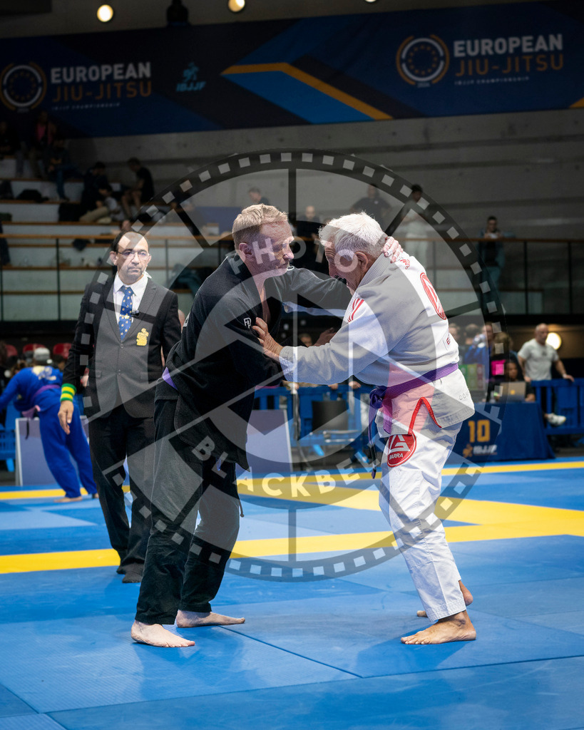 20240125PBB02882 | Fighters compete during the sixth day of the Brazilian Jiu-jitsu European Championship of the IBJJF in Paris, France, on January 25, 2024.