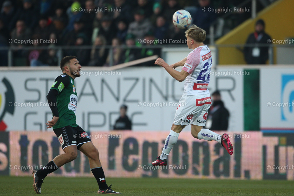 A_LUI_20230304_0032 | SPORT FUSSBALL ADMIRAL BUNDESLIGA SV RIED VS AUSTRIA WIEN
IM BILD: Florian Wustinger (FK Austria Wien)

FOTO:FOTOLUI/UW