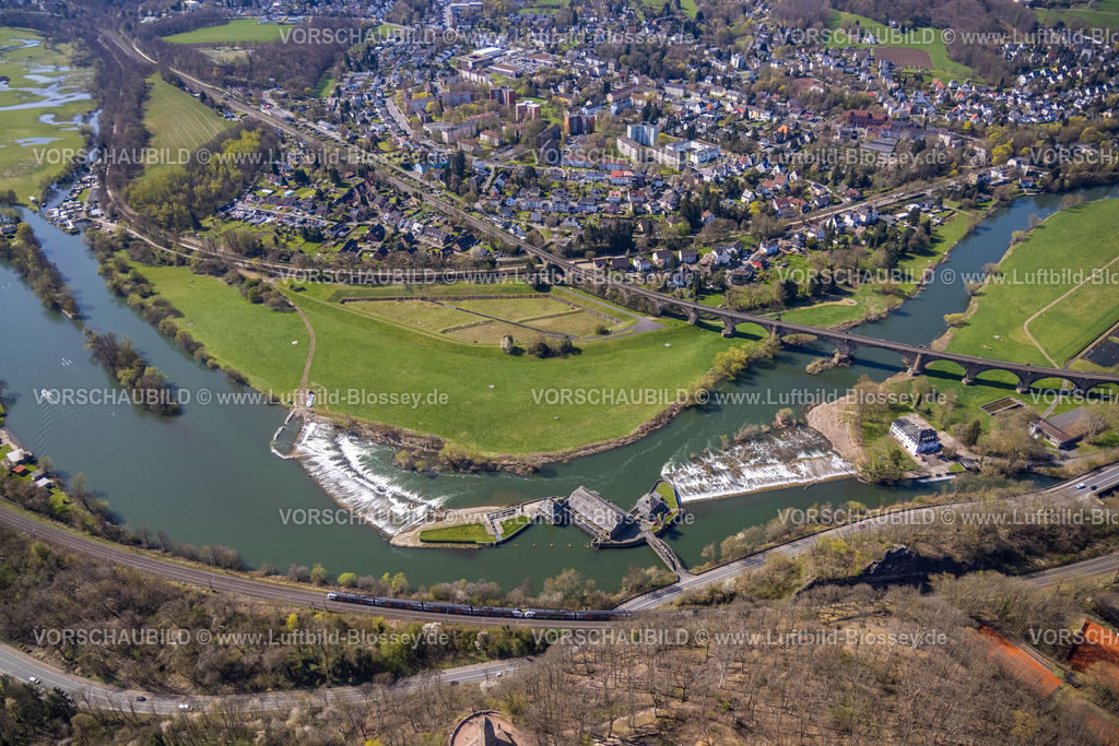 Witten220401431 | Luftbild, Ruhrviadukt und Wasserkraftwerk Hohenstein am Fluss Ruhr, Witten, Ruhrgebiet, Nordrhein-Westfalen, Deutschland