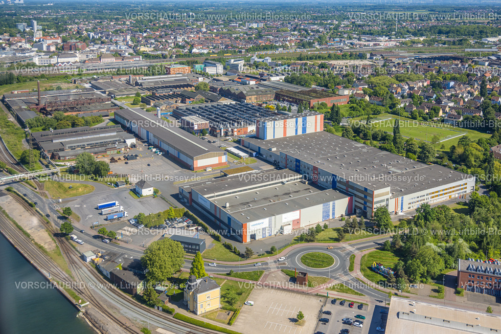 Hamm250504277 | Luftbild, Gewerbegebiet Hafenstraße, voestalpine und Thyssen Draht AG am Datteln-HAmm-Kanal, Mitte, Hamm, Ruhrgebiet, Nordrhein-Westfalen, Deutschland