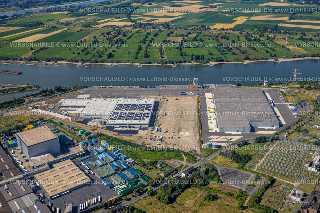 Duisburg230706590 | Luftbild, logport VI Baugebiet, Fluss Rhein, Alt-Walsum, Duisburg, Ruhrgebiet, Nordrhein-Westfalen, Deutschland