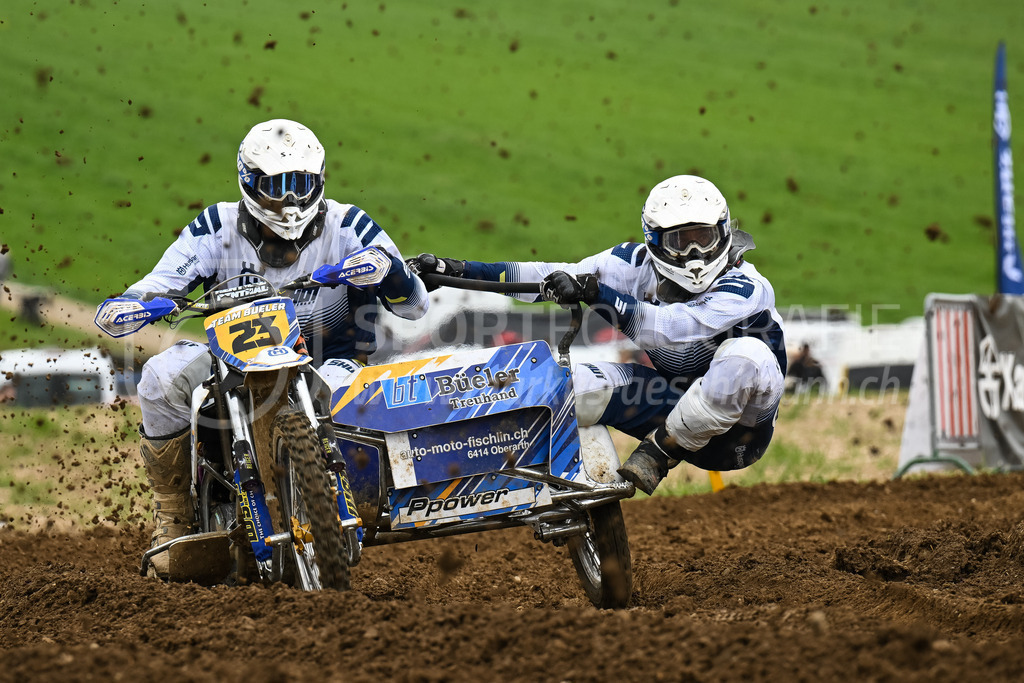 Motocross Schlatt bei Winterthur - 30. April 2023 | #23 Bueeler Markus / Bueeler Armin aus Oberarth (CH) auf WSP Husqvarna 450 in der Kategorie Seitenwagen am Motocross Schlatt bei Winterthur, 30. April 2023. 
Instagram: @mx_schlatt | @mc_wila | @sam_schweiz
Bild: Sportfotografie Markus Aeschimann | www.markus-aeschimann.ch - Realisiert mit Pictrs.com