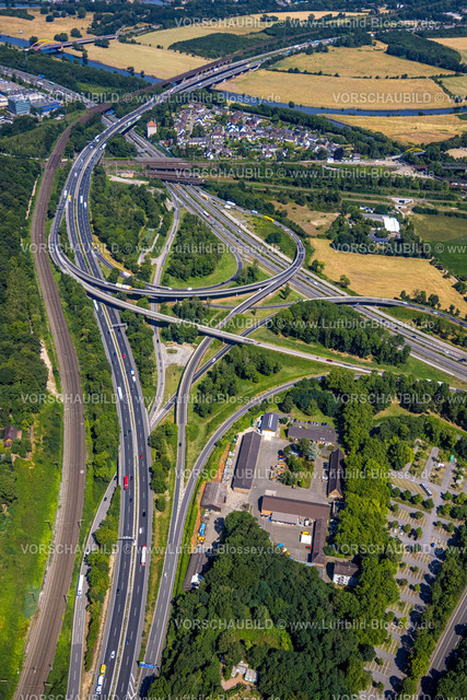 Duisburg220702220 | Luftbild, Autobahnkreuz Kaiserberg, Autobahn A3 und Autobahn A40, Duissern, Duisburg, Ruhrgebiet, Nordrhein-Westfalen, Deutschland