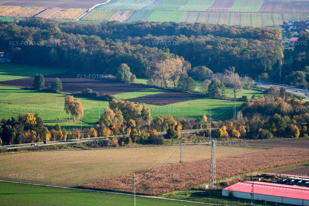 Luftbild: Mobilfunkmast an der Eierfarm in Erlenbach bei Kandel im Bundesland Rheinland-Pfalz in Deutschland. Foto: IMG_14386.jpg vom 25.10.2008 durch Werner Riehm/FLY-FOTO.de