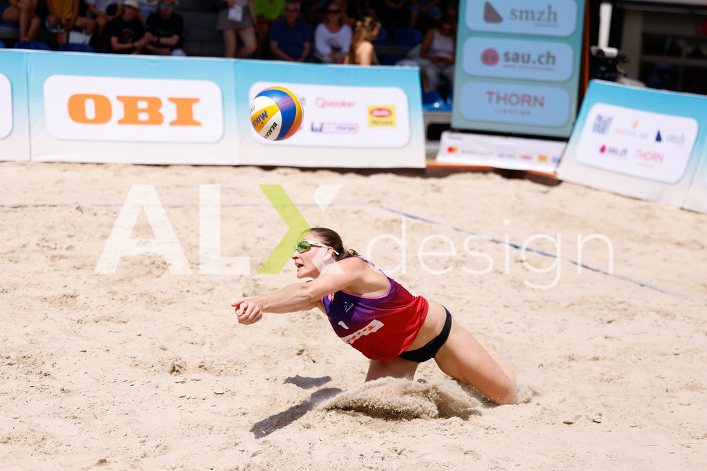Obi BeachTour 2026 - Basel | BASEL, SWITZERLAND - JULY 17: DUNJA GERSON (SUI) during the Obi BeachTour 2026 match between KLUSER / SCHWAB (SUI) and GERSON / SCHALTEGGER (SUI) at Barfüsserplatz on July 17, 2026 in Basel, Switzerland. - Realisiert mit Pictrs.com
