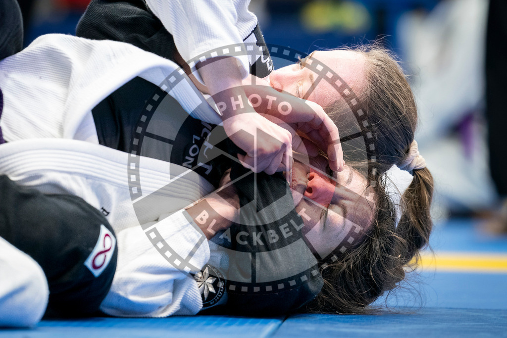 20240125PBB01486 | Fighters compete during the sixth day of the Brazilian Jiu-jitsu European Championship of the IBJJF in Paris, France, on January 25, 2024.