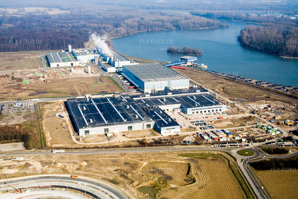 Luftbild: Wellpappenfabrik Palm in Wörth am Rhein im Bundesland Rheinland-Pfalz in Deutschland. Foto: IMG_5459.jpg vom 21.02.2007 durch Werner Riehm/FLY-FOTO.de