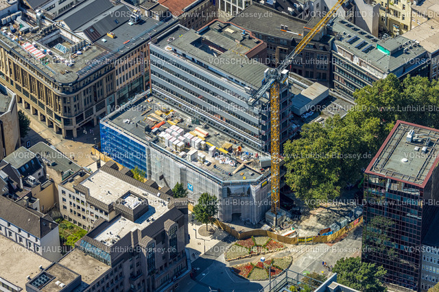 Dortmund240800824 | Luftbild, Baustelle mit Umbau und Sanierung Mayersche Buchhandlung Gebäude zwischen Westenhellweg und Kampstraße, Platz von Netanya, City, Dortmund, Ruhrgebiet, Nordrhein-Westfalen, Deutschland