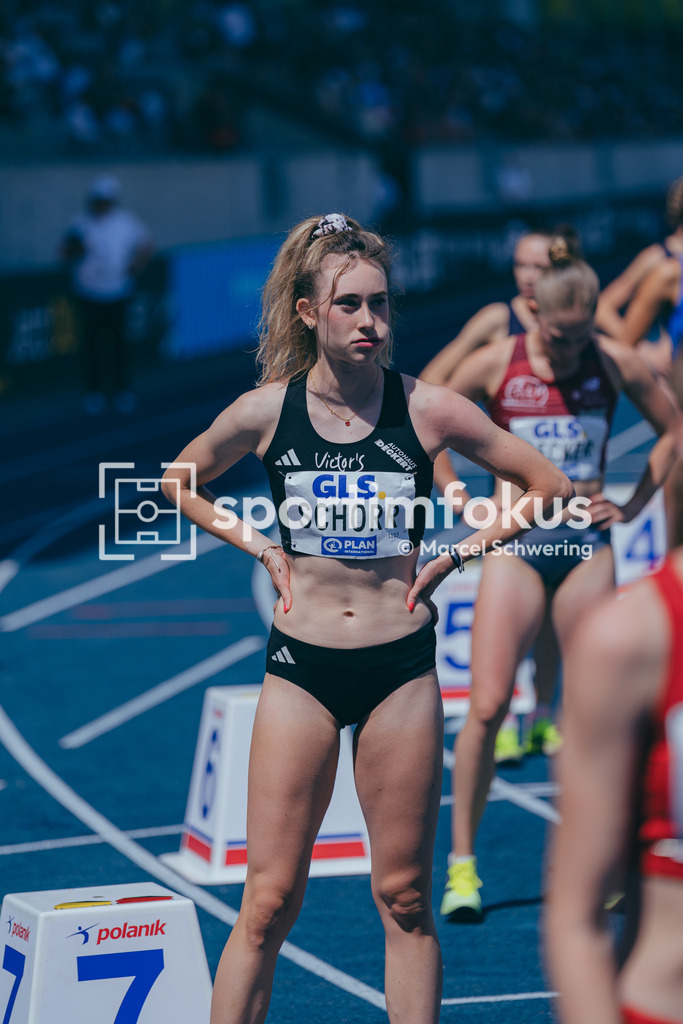 Deutsche Meisterschaften der Frauen und Männer 2026 | Maja Schorr, SV GO! Saar 05, 800-Meter-Lauf, Halbfinale, Deutsche Meisterschaften der Frauen und Männer 2026, Lohrheidestadion Bochum-Wattenscheid, 25.07.2026. Foto: Marcel Schwering / sportimfokus - Realisiert mit Pictrs.com
