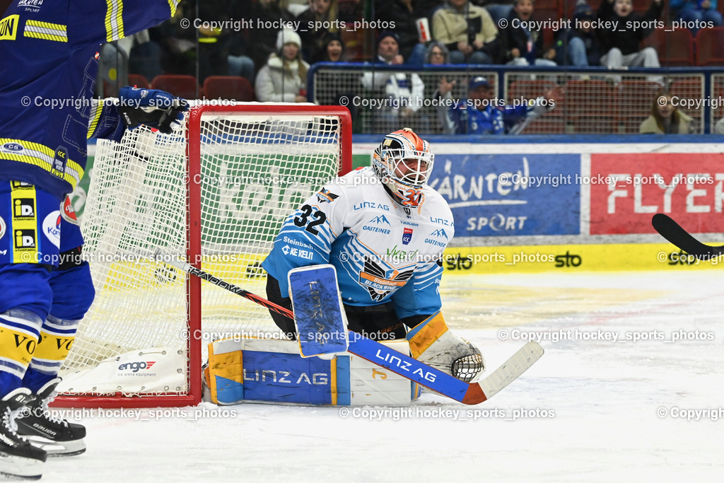 EC IDM WÄRMEPUMPEN VSV vs. Steinbach Black Wings Linz | #32 Rasmus Tirronen Black Wings Linz, EC IDM WÄRMEPUMPEN VSV vs. Steinbach Black Wings Linz, EC IDM WÄRMEPUMPEN VSV vs. Steinbach Black Wings Linz am 28.11.2025 in Villach (Stadthalle Villach), Austria, (Photo by Bernd Stefan)